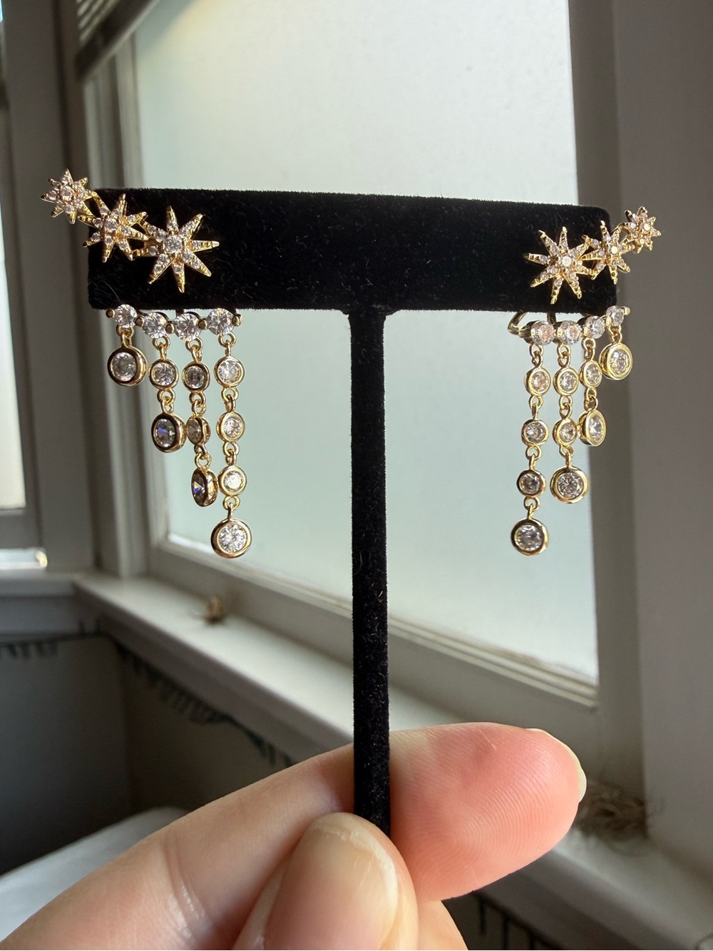 Stella & Dot - convertible gold earrings set